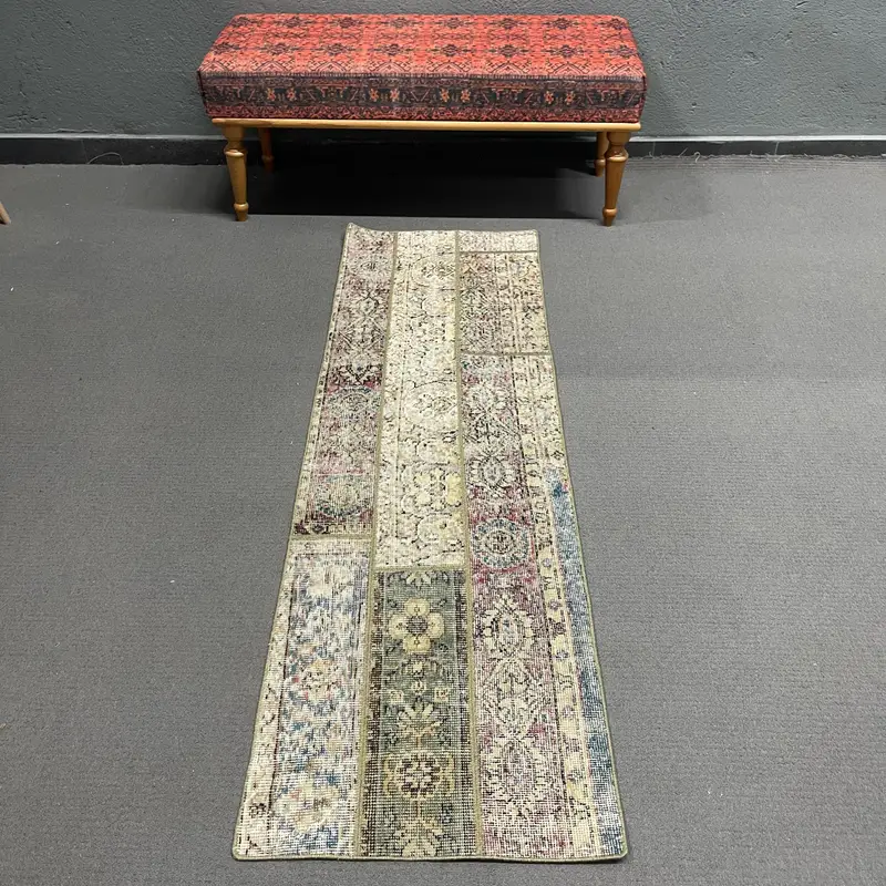 Purple Ombré Rug, 1,9x6,1 ft Elegant Modern Decor