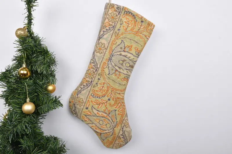 Patrón de adornos navideños, calcetín navideño de 7 pulgadas de ancho