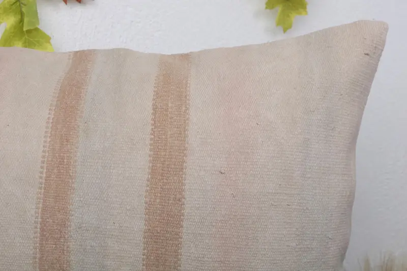 Turkish Pillow, Patio Cushion Cover, Cushion Case, 16x24 Beige Pillow Cover, Antique Pillows, Ikat Cushion Case, Kilim Pillow Cover - 5