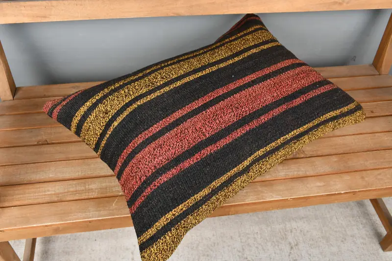 Pillow Case, 20x28 Red Pillow, Tapestry Cushion Cover, Accent Pillow Sham, Throw Kilim Pillow, Handmade Kilim Cushion, Kilim Pillow Cover - 2