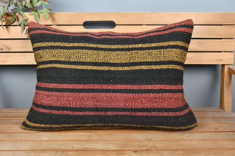 Pillow Case, 20x28 Red Pillow, Tapestry Cushion Cover, Accent Pillow Sham, Throw Kilim Pillow, Handmade Kilim Cushion, Kilim Pillow Cover - 6