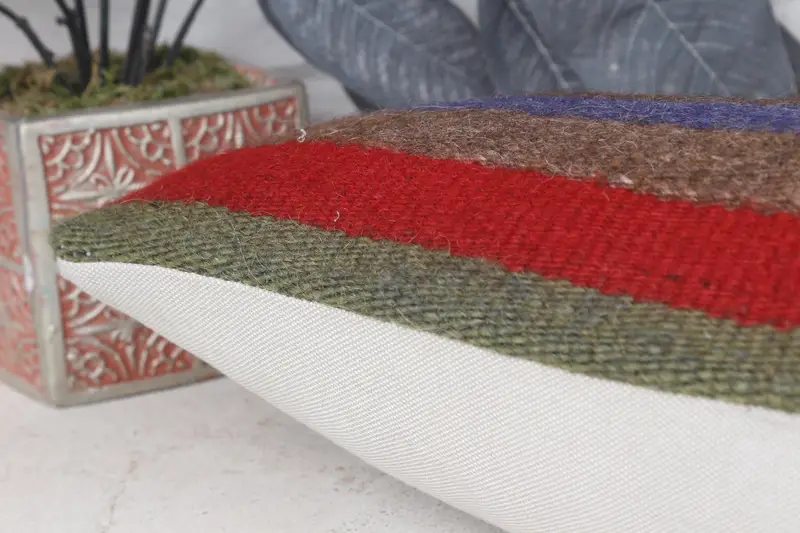 Home Decor Pillow, Boho Chic Cushion Cover, 8x16 Red Cushion Case, Vintage Pillow Sham, Pillow Sham, Kilim Pillow, Gift Pillow, Aztec Cushion Case - 7