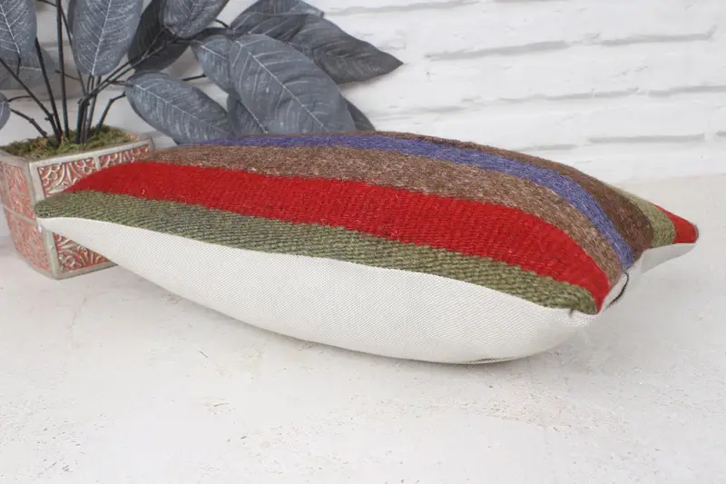 Home Decor Pillow, Boho Chic Cushion Cover, 8x16 Red Cushion Case, Vintage Pillow Sham, Pillow Sham, Kilim Pillow, Gift Pillow, Aztec Cushion Case - 6
