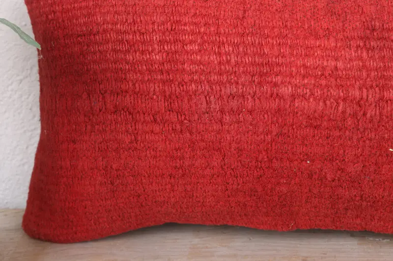 Pillow, Handmade Rug Seat Cushion, Ethnical Kilim Rug Pillow, 8x16 Red Pillow Case, Tribal Pillow Cover, Pillow for Couch, Pillow for Sofa - 3