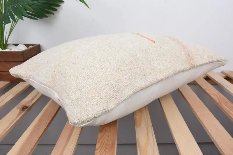 Antique Pillows, Cozy Throw Cushion Cover, Turkish Kilim Pillow, 16x24 White Cushion Cover, Kilim Cushion Sham, Vintage Cushion, Pillow - 6