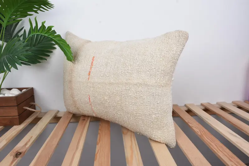 Antique Pillows, Cozy Throw Cushion Cover, Turkish Kilim Pillow, 16x24 White Cushion Cover, Kilim Cushion Sham, Vintage Cushion, Pillow - 5