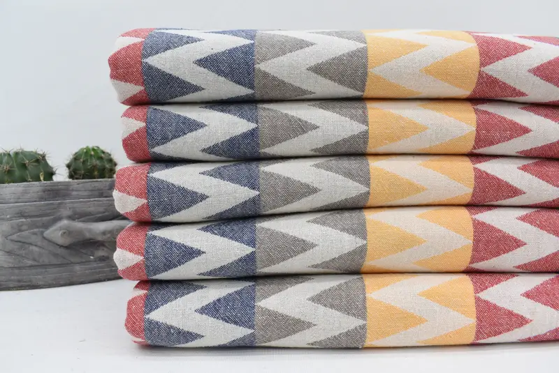 Thin towel, Gym Towel, Girl Trip Party Favor, Memorial Gift, Monogram Towels, Turkish towel, 70x40 Cotton Zigzag Design Towel, Organic towel - 3