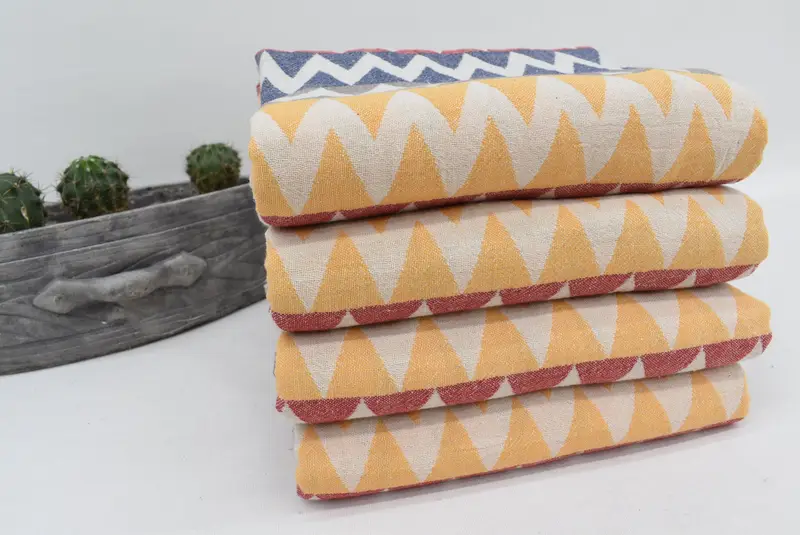 Thin towel, Gym Towel, Girl Trip Party Favor, Memorial Gift, Monogram Towels, Turkish towel, 70x40 Cotton Zigzag Design Towel, Organic towel - 8