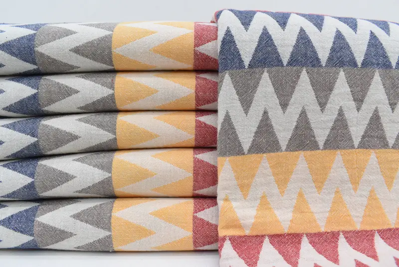 Thin towel, Gym Towel, Girl Trip Party Favor, Memorial Gift, Monogram Towels, Turkish towel, 70x40 Cotton Zigzag Design Towel, Organic towel - 2