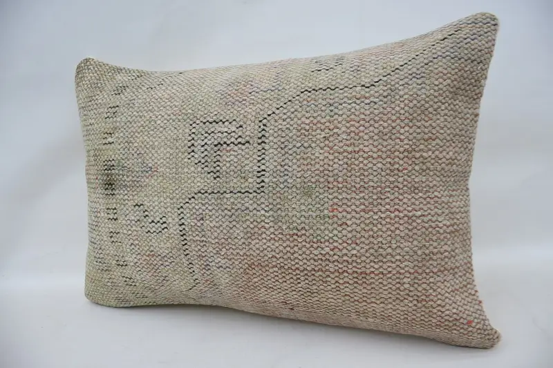 Boho Chic Pillow, Kilim Pillow, Outdoor Throw Pillow Sham, 16x24 Beige Pillow Case, Handmade Kilim Cushion, Pillow, Seat Cushion, Pillow for Couch - 3