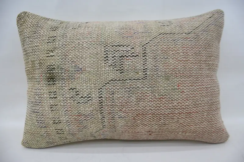 Boho Chic Pillow, Kilim Pillow, Outdoor Throw Pillow Sham, 16x24 Beige Pillow Case, Handmade Kilim Cushion, Pillow, Seat Cushion, Pillow for Couch - 4