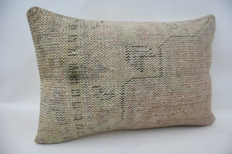 Boho Chic Pillow, Kilim Pillow, Outdoor Throw Pillow Sham, 16x24 Beige Pillow Case, Handmade Kilim Cushion, Pillow, Seat Cushion, Pillow for Couch - 2