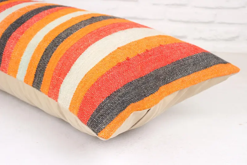 Chair Pillow Case, Cushion Cover, Outdoor Throw Cushion Case, Antique Pillows, Vintage Kilim Pillow, Vintage Pillow, 12x36 Red Pillow Cover - 6