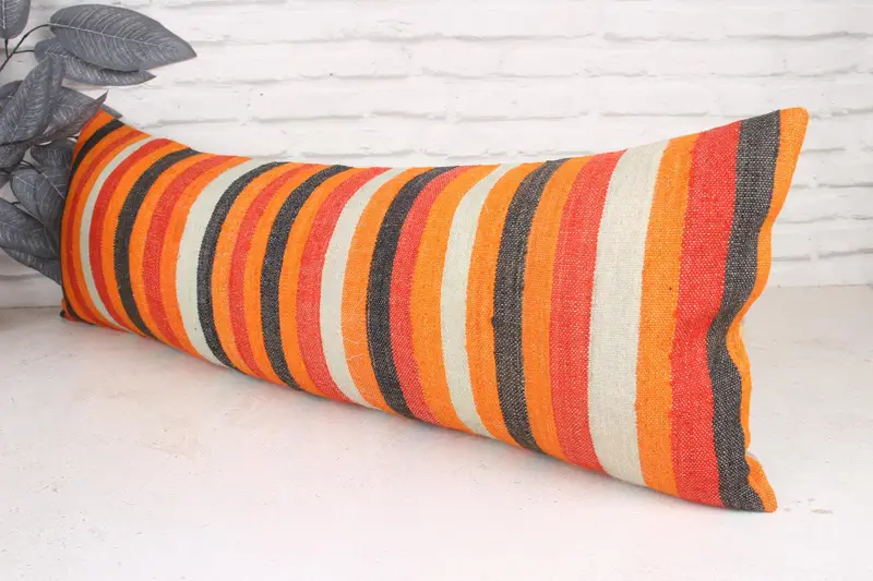 Chair Pillow Case, Cushion Cover, Outdoor Throw Cushion Case, Antique Pillows, Vintage Kilim Pillow, Vintage Pillow, 12x36 Red Pillow Cover - 4