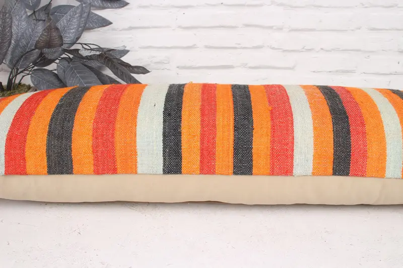 Chair Pillow Case, Cushion Cover, Outdoor Throw Cushion Case, Antique Pillows, Vintage Kilim Pillow, Vintage Pillow, 12x36 Red Pillow Cover - 5