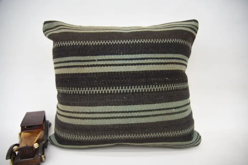 Wholesale Pillow Cover, Kilim Cushion Sham, Cushion Cover, Ikat Cushion Cover, 18x18 Brown Pillow Sham, Pillow for Sofa, Pillow for Couch - 4
