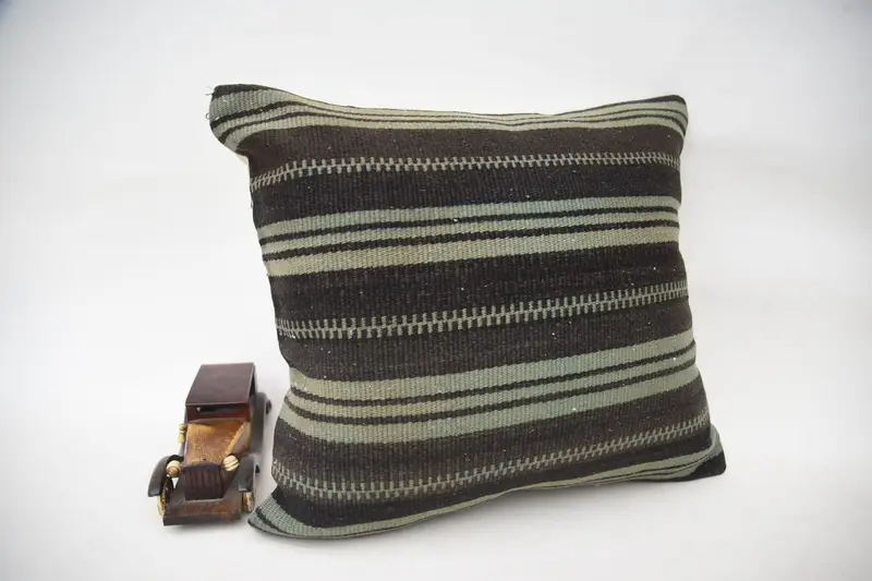 Wholesale Pillow Cover, Kilim Cushion Sham, Cushion Cover, Ikat Cushion Cover, 18x18 Brown Pillow Sham, Pillow for Sofa, Pillow for Couch - 2