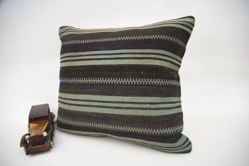 Wholesale Pillow Cover, Kilim Cushion Sham, Cushion Cover, Ikat Cushion Cover, 18x18 Brown Pillow Sham, Pillow for Sofa, Pillow for Couch - 3