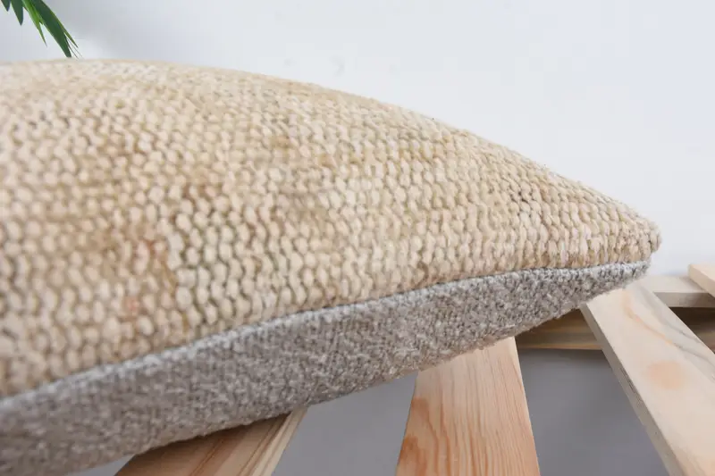 Outdoor Bolster Cushion Case, Throw Kilim Pillow, Turkish Kilim Pillow, Handmade Kilim Cushion, Pillow, 12x12 Beige Pillow Sham - 7