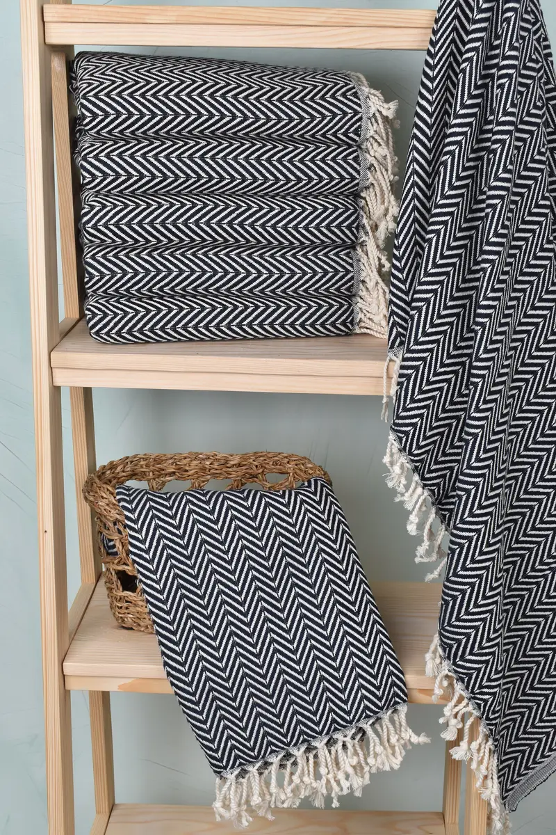 Monogram Beach Towel, Summer Towel, Mother Of The Groom Gift, Bachelorette Party Gifts Bridesmaids, Bridal Shower Favors, 70x40 Cotton Zig zag Towel - 3