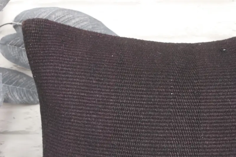 Bench Pillow Sham, Gift Pillow, Vintage Pillow, Hippie Throw Cushion Case, Throw Kilim Pillow, Cushion Cover, 16x16 Brown Pillow Case - 2