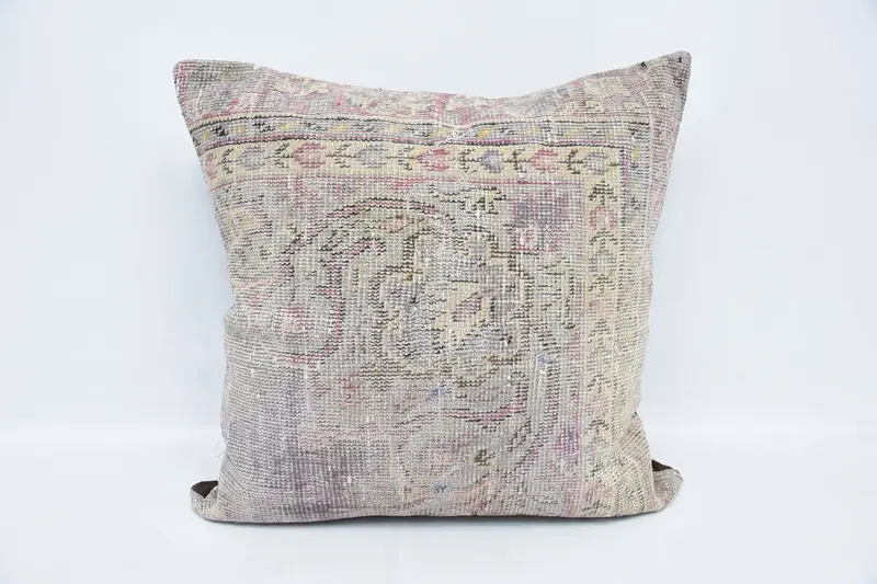 Bohemian Vintage Euro Sham, Antique 80x80 cm WovenPink Pillowcase - 1