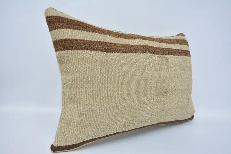 Custom Pillow, Vintage Kilim Pillow, Garden Pillow Cover, Pillow Case, 16x24 Beige Cushion, Turkish Pillow, Boho Pillow, Crochet Pattern Pillow - 3