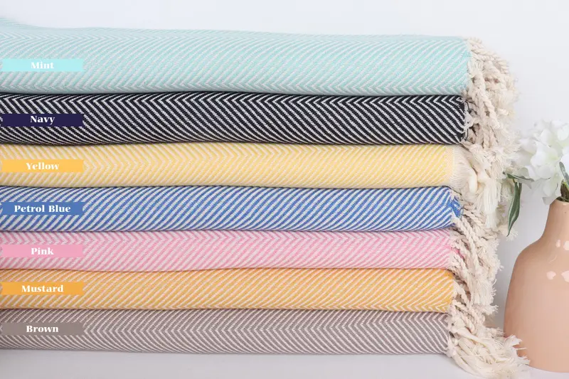 Bachelorette Party Favor, Luxury towel, Travel Towel, 70x40 Cotton Herringbone Towel, Beach Size Towel, Holiday Towel, Best Beach Towel, Summer Gift - 1