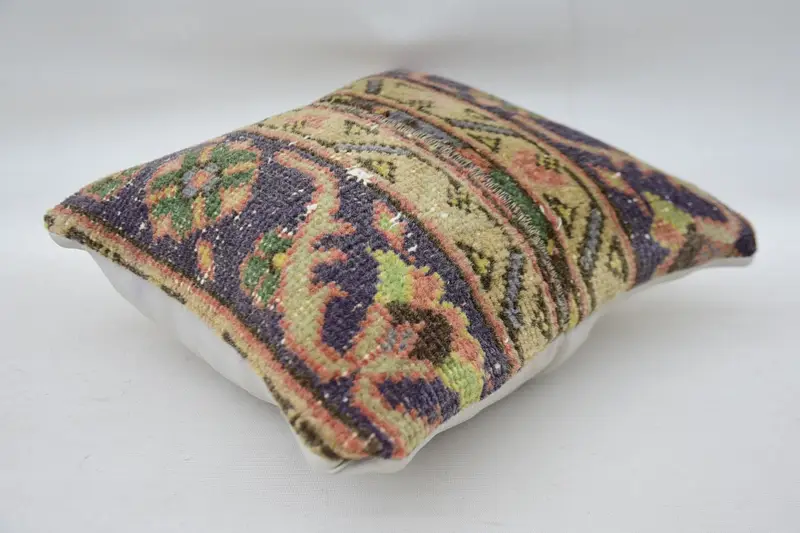 Pillow Sham, Seat Pillow Sham, Vintage Pillow, Throw Kilim Pillow, Cotton Pillow Sham, Toss Cushion Cover, 12x12 Beige Cushion, Turkish Kilim Pillow - 6