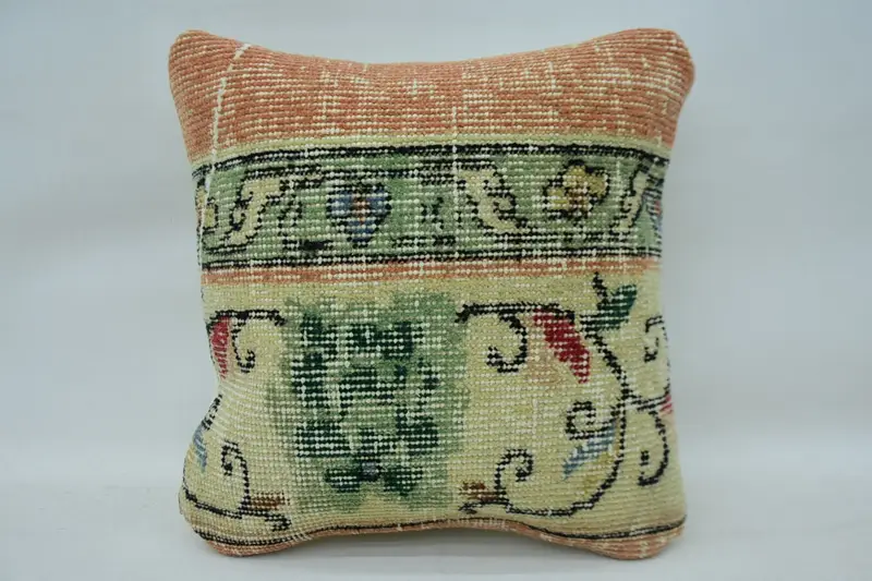14x14 Beige Pillow, Pillow Case, Interior Designer Pillow, Handmade Kilim Cushion, Gift Pillow, Personalized Gift Pillow Pillow Sham - 1