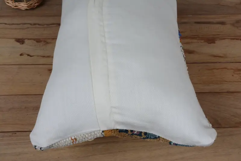 Square Throw Pillow, Interior Designer Pillow, Pillow Cover, Handmade Rug Seat Pillow, Gift Pillow, 12x20 Beige Pillow Sham, Boho Pillow Sham Cover - 6