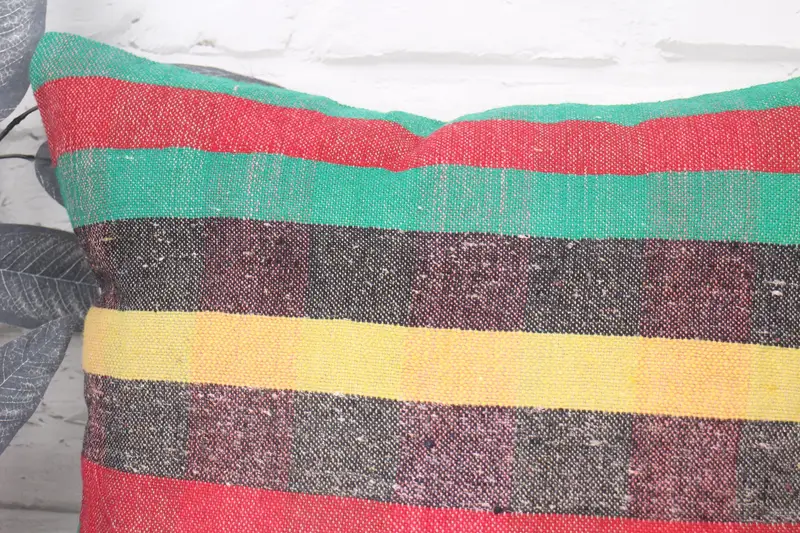 Turkish Kilim Pillow, Boho Chic Pillow Case, Rustic Pillow Cover, Antique Pillows, Gift Pillow, Cushion Case, 18x18 Yellow Cushion, Handmade Pillow - 2