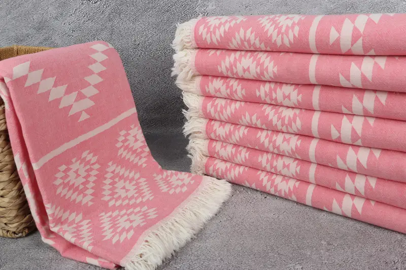 70x36 Cotton Kilim Towel, Lightweight towel, Thin towel, Handmade Gift, Friends Beach Towel, Spa Towel, Employee Gifts, Handwoven Turkish bath towel - 3