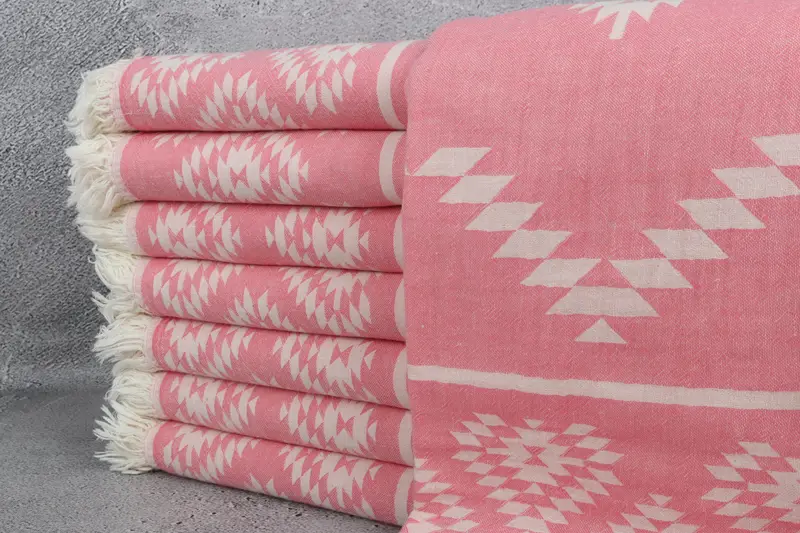 70x36 Cotton Kilim Towel, Lightweight towel, Thin towel, Handmade Gift, Friends Beach Towel, Spa Towel, Employee Gifts, Handwoven Turkish bath towel - 1