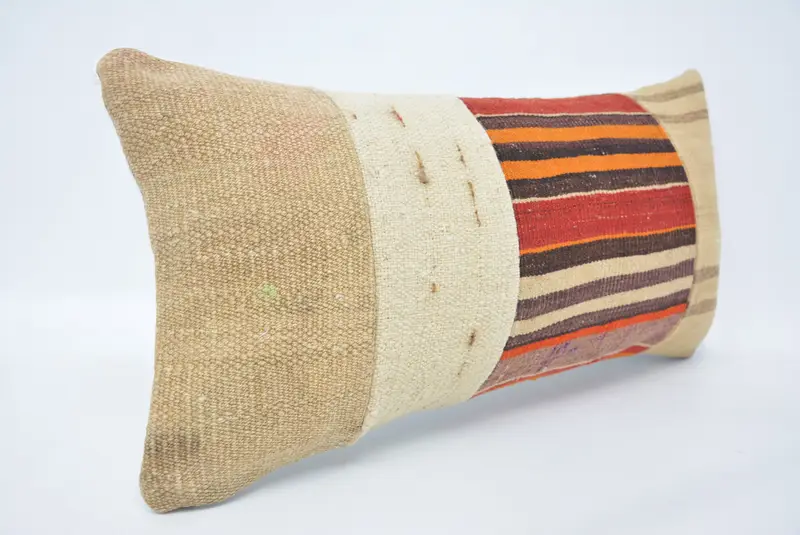 Boho Pillow, Vintage Kilim Throw Pillow, 12x24 Red Pillow, Outdoor Cushion, Pillow Case, One Of A Kind Pillow Sham, Kilim Pillow - 3
