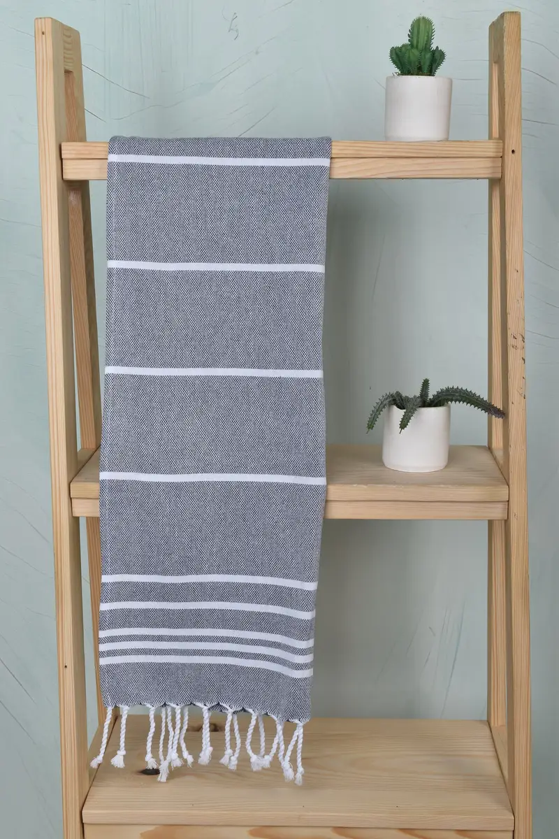 Monogram Hand Towel, Best Wedding Gift, Family Gift, Organic Towel, Bathroom Towels, 38x18 Cotton Striped Towel, Wedding Gift, Girl Trip Party Favor - 8
