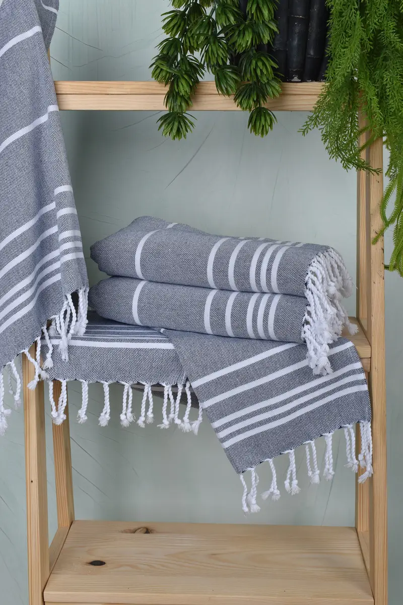 Monogram Hand Towel, Best Wedding Gift, Family Gift, Organic Towel, Bathroom Towels, 38x18 Cotton Striped Towel, Wedding Gift, Girl Trip Party Favor - 6