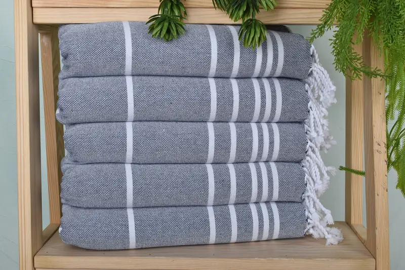 Monogram Hand Towel, Best Wedding Gift, Family Gift, Organic Towel, Bathroom Towels, 38x18 Cotton Striped Towel, Wedding Gift, Girl Trip Party Favor - 1