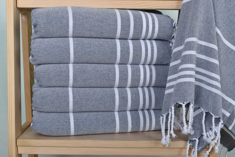 Monogram Hand Towel, Best Wedding Gift, Family Gift, Organic Towel, Bathroom Towels, 38x18 Cotton Striped Towel, Wedding Gift, Girl Trip Party Favor - 2