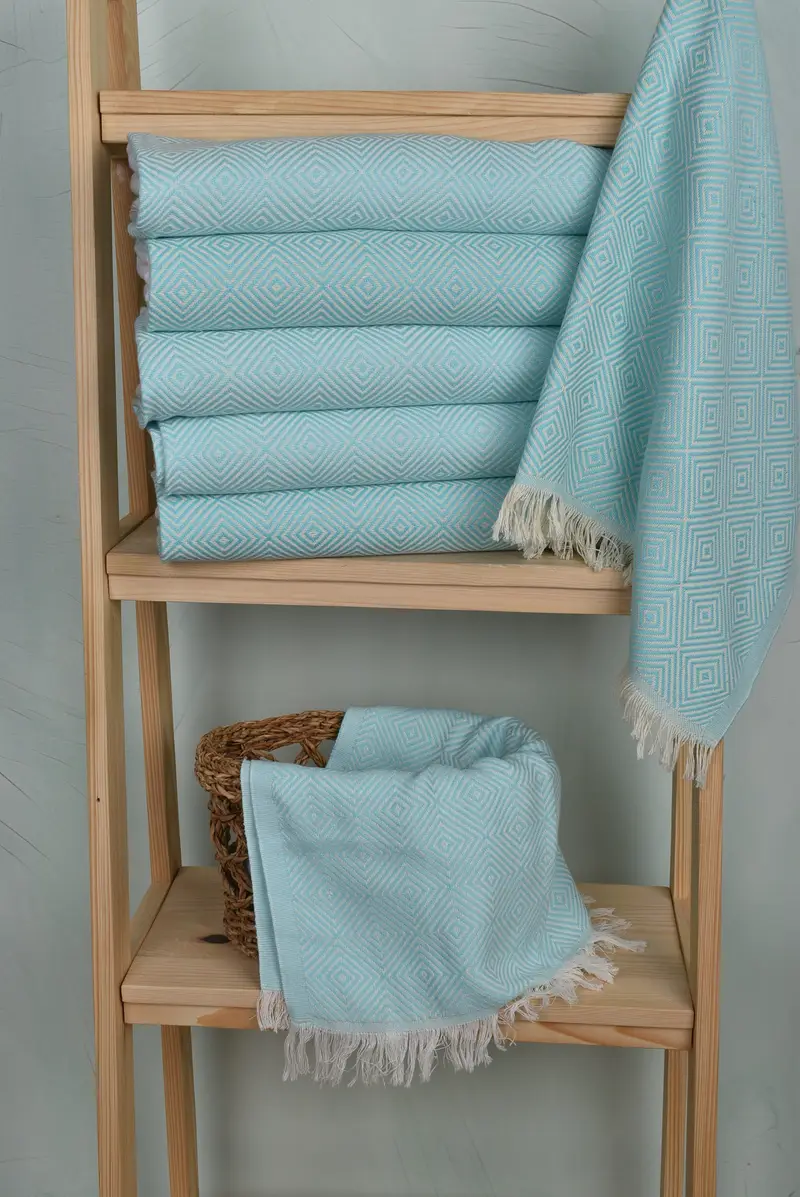 Turkish Towel Hand Towel, Monogram Towels, Christmas Hand Towel, Personalized Gift, Organic Towel, Bridesmaid Gifts, 28x20 Cotton Diamond Towel - 3
