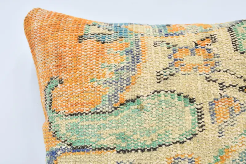Sofa Bolster Pillow Sham, Pillow, Pillow for Sofa, Vintage Kilim Throw Pillow, Turkish Pillow, 20x20 Beige Pillow, Oriental Pillow Case - 2