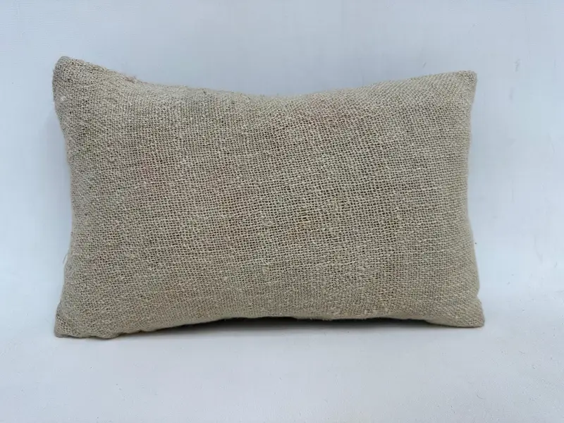 Yoga -Kissenbedeckung, Kissen für Sofa, 12x20 Beige Kissen Schein, ethnischer Kilimteppichkissen, Ikat -Kissen, Kissenbedeckung, Kilimkissen werfen - 1