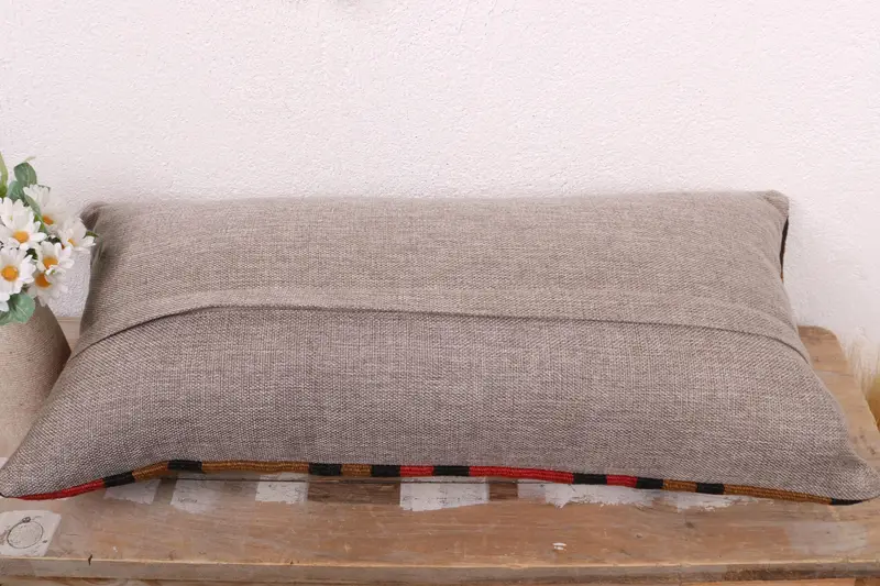 12x24 Red Pillow Sham, Handmade Rug Seat Cushion Case, Kilim Pillow, Cushion, Boho Pillow, Kilim Cushion Sham, Pattern Throw Pillow - 7