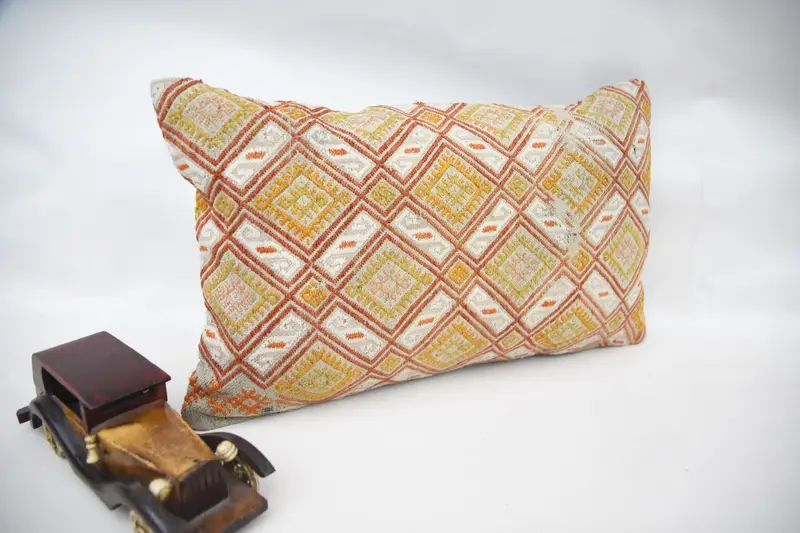 Natural Cushion Case, Toss Pillow Sham, 12x20 Yellow Cushion Cover, Pillow for Sofa, Cushion Cover, Vintage Pillow, Interior Designer Pillow - 2