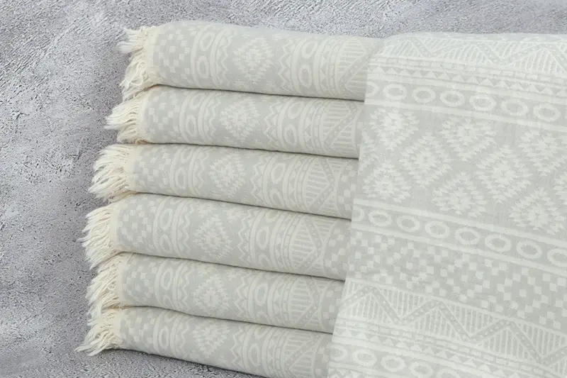 68x36 Cotton Geometric Towel, Sand-resistant towel, Personalized Turkish Towel, Personalized Gifts, Beach Towel Monogram, Handmade Gift - 2