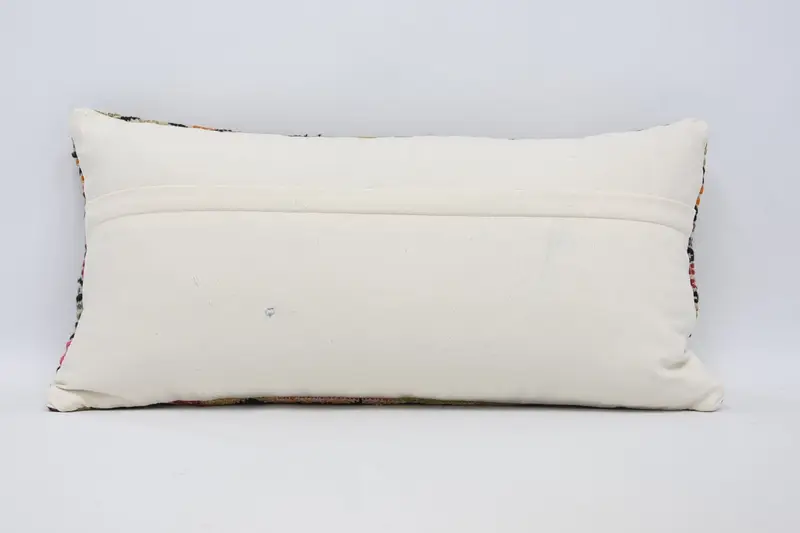 Southwestern Pillow Cover, Boho Pillow Sham Cover, 12x24 Green Cushion, Ethnical Kilim Rug Pillow, Vintage Kilim Throw Pillow, Cushion Cover - 6