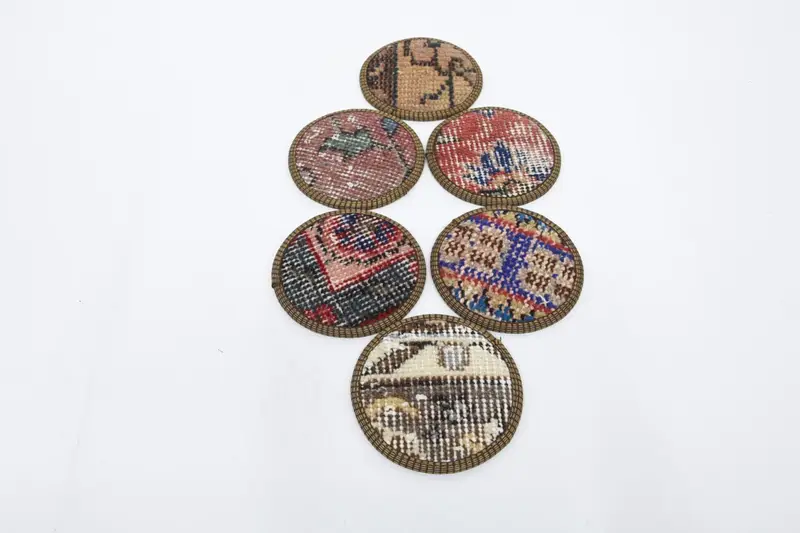 Blaue und braune gewebte Untersetzer, 12,7 x 12,7 cm große dekorative Untersetzer