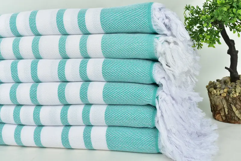 Cotton towel, Organic towel, 68x36 Cotton Chevron Towel, Organic cotton peshtemal for spa and beach, Christmas Favors, Quick-Dry Beach Towel - 3