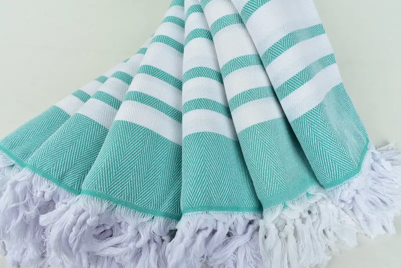 Cotton towel, Organic towel, 68x36 Cotton Chevron Towel, Organic cotton peshtemal for spa and beach, Christmas Favors, Quick-Dry Beach Towel - 4