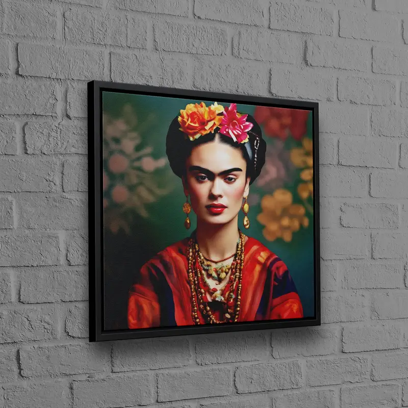 Floral Woman Frida Canvas: あなたの空間のための鮮やかなアート